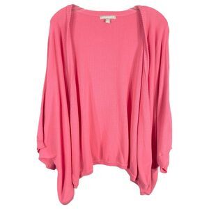 Woman Within Plus Size 34W 36W Cardigan‎ Sweater 4X Pink Shrug Open Knit 1410